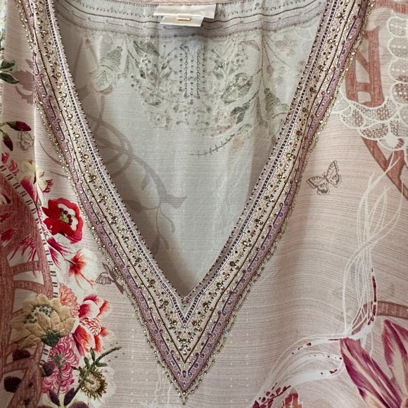Camilla Franks O/S Crystal Embellished Silk Kaftan Beaded Dress PinksNEW—SOLD - Picture 13 of 16